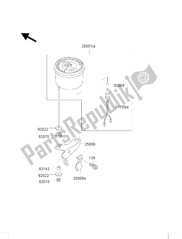 All parts for the Meter of the Kawasaki KLF 300 4X4 2002