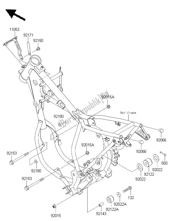 Tutte le parti per il Supporto Del Motore del Kawasaki KX 65 2015