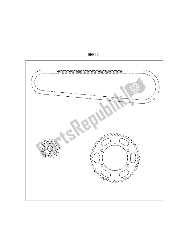 Todas as partes de Kit De Corrente do Kawasaki GPZ 500S 1999