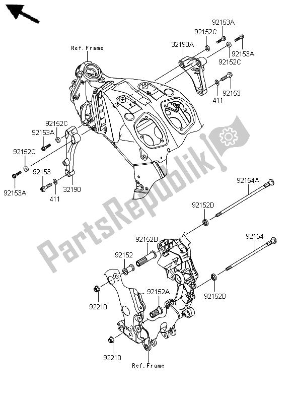 Toutes les pièces pour le Montage Moteur du Kawasaki ZZR 1400 ABS 2012