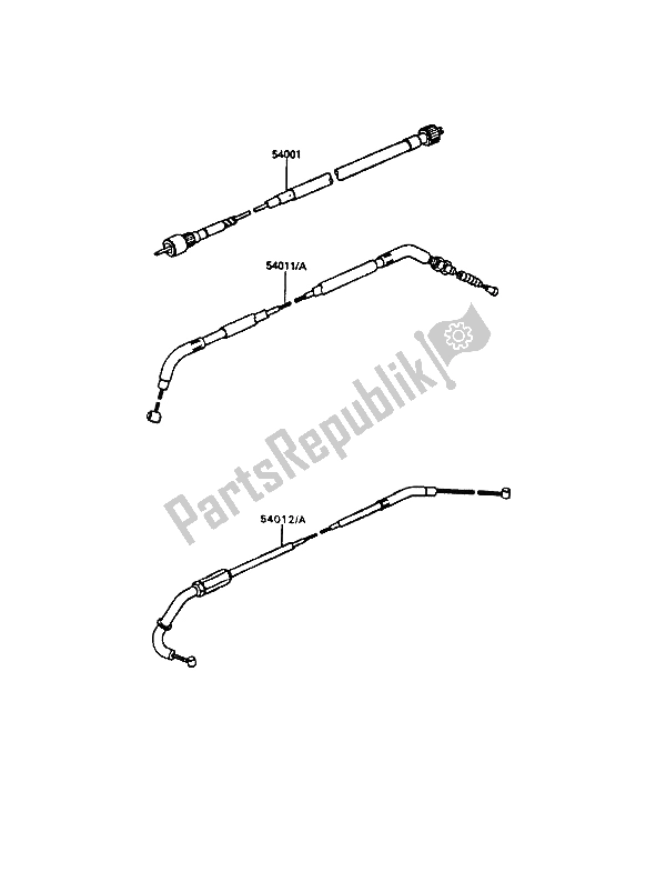 All parts for the Cables of the Kawasaki GT 550 1986