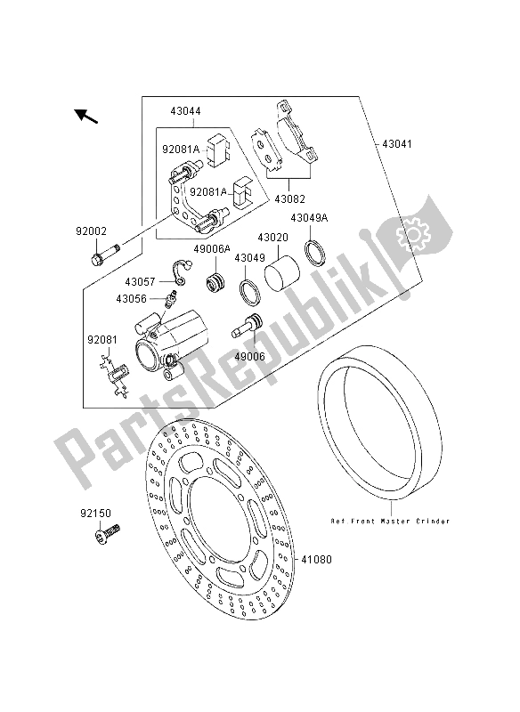 Toutes les pièces pour le Frein Avant du Kawasaki EN 500 1995