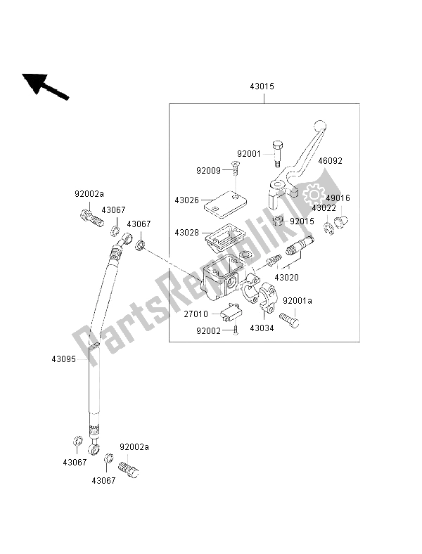 All parts for the Front Master Cylinder of the Kawasaki Eliminator 125 2002