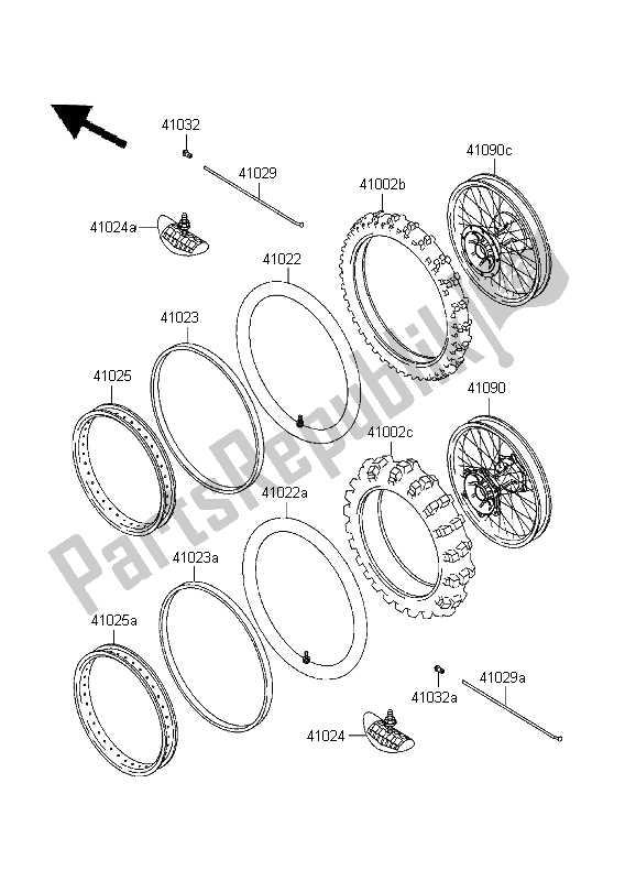 All parts for the Tires of the Kawasaki KX 500 1995