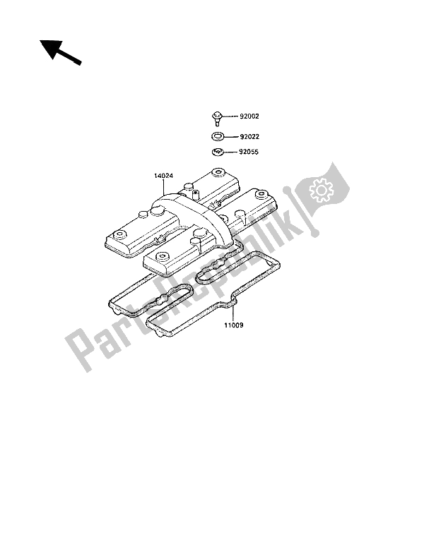 Tutte le parti per il Coperchio Della Testata del Kawasaki GPZ 600R 1987