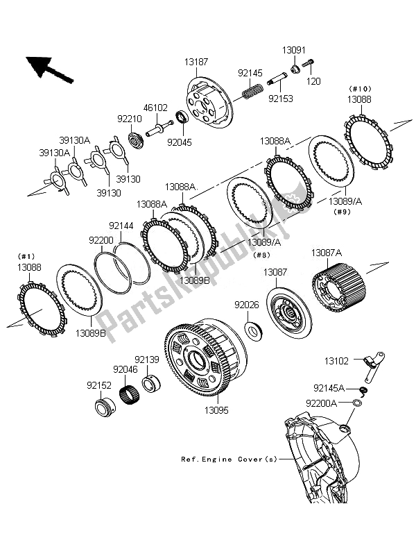 Alle onderdelen voor de Koppeling van de Kawasaki Ninja ZX 10R ABS 1000 2011
