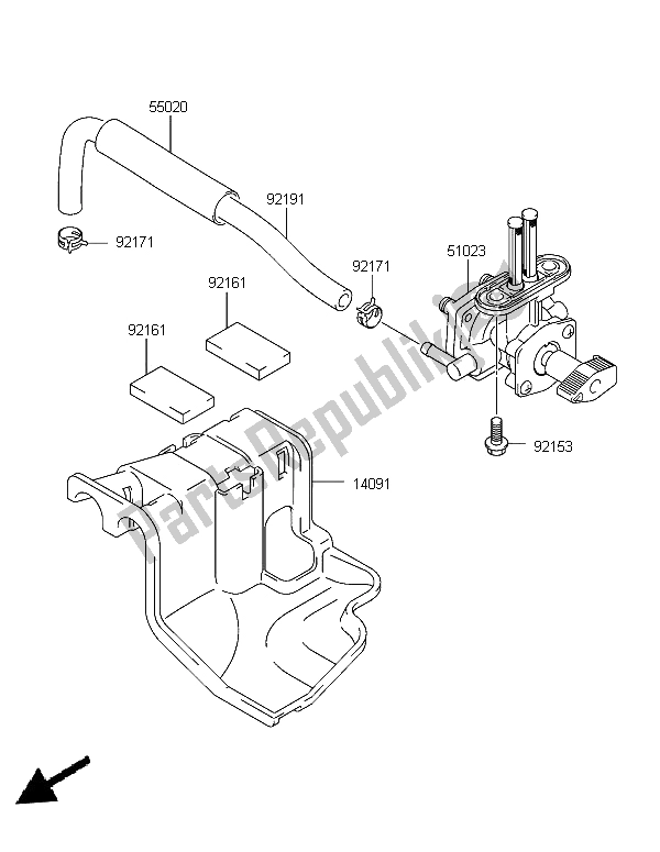 All parts for the Fuel Filter of the Kawasaki KFX 50 2006