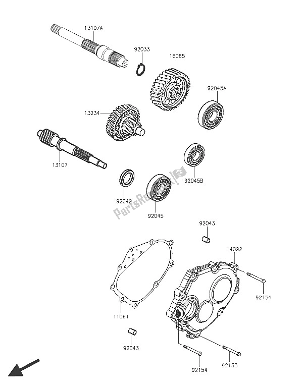 Alle onderdelen voor de Overdragen van de Kawasaki J 300 ABS 2016