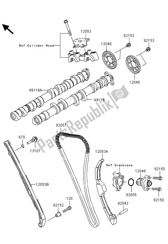 Todas as partes de árvore (s) De Cames E Tensor do Kawasaki Ninja ZX 10R 1000 2013