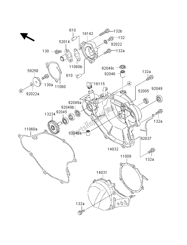 Todas las partes para Cubierta Del Motor de Kawasaki KX 65 2000