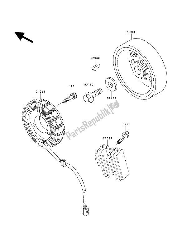 Wszystkie części do Generator Kawasaki ZZ R 600 1993