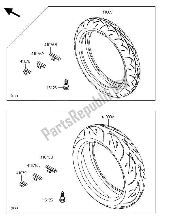 Todas las partes para Llantas de Kawasaki Z 800E Version 2014