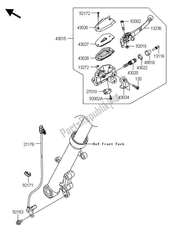 Todas las partes para Cilindro Maestro Delantero de Kawasaki ER 6F ABS 650 2014