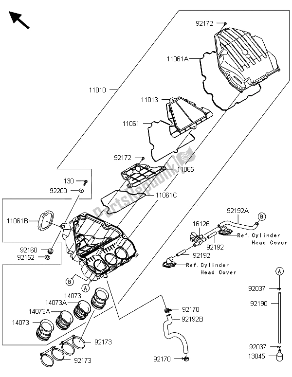 Todas las partes para Filtro De Aire de Kawasaki Z 1000 2013