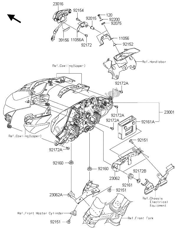 All parts for the Headlight(s) of the Kawasaki Z 1000 ABS 2015