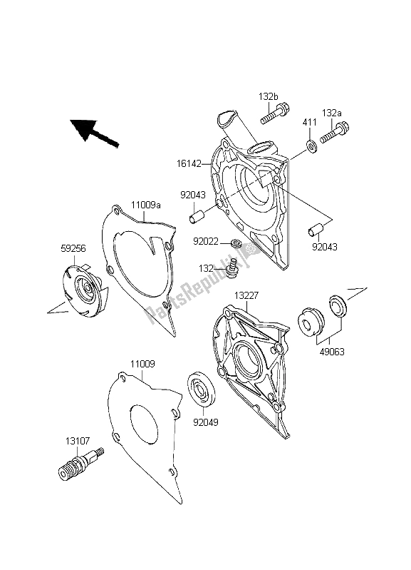 Toutes les pièces pour le Pompe à Eau du Kawasaki KLE 500 1996