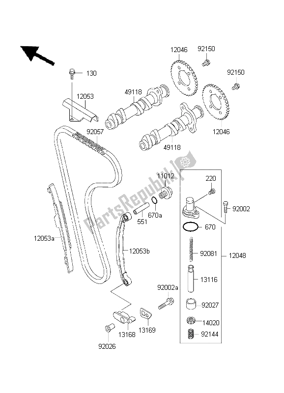 Wszystkie części do Wa? Ek Rozrz? Du I Napinacz Kawasaki EL 252 2001