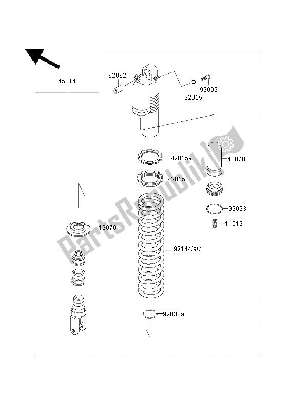 Toutes les pièces pour le Amortisseur du Kawasaki KLX 650R 2001