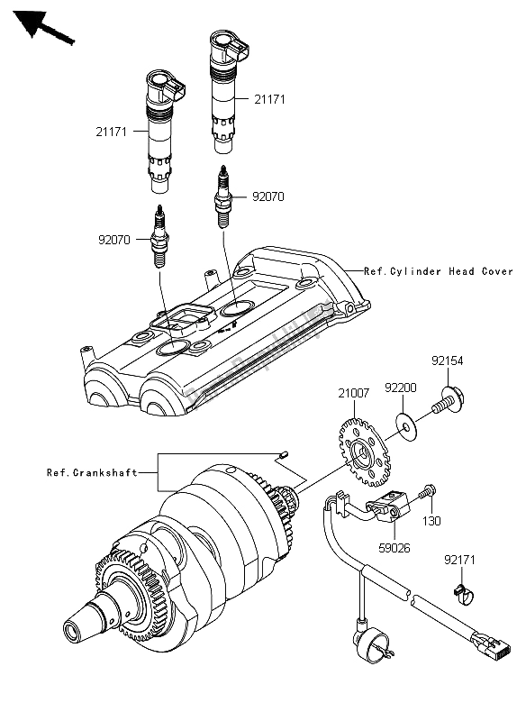 All parts for the Ignition System of the Kawasaki ER 6N ABS 650 2012