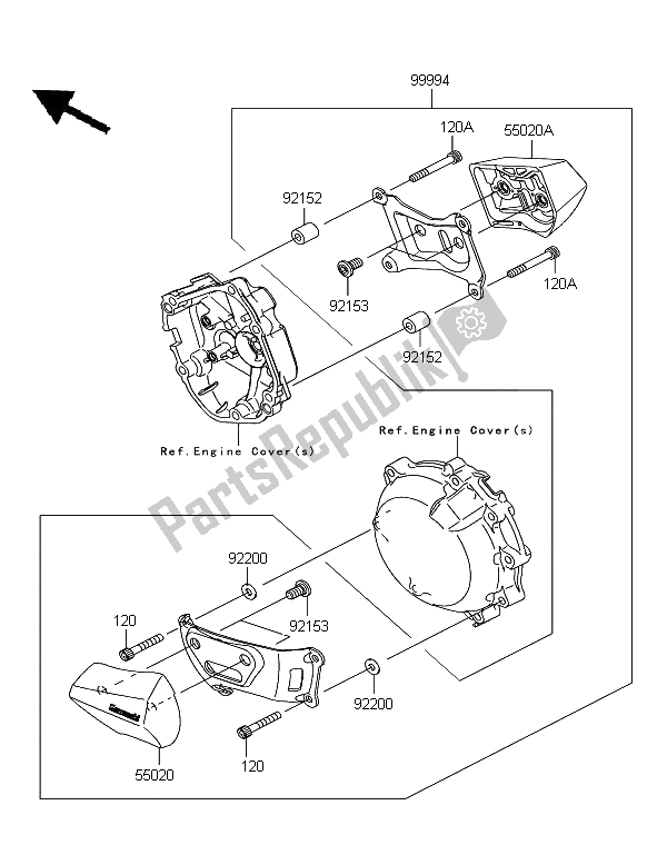 Alle onderdelen voor de Accessoire (motorbescherming) van de Kawasaki Ninja ZX 10R ABS 1000 2012