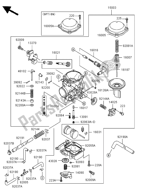 Toutes les pièces pour le Carburateur du Kawasaki VN 800 Classic 2006