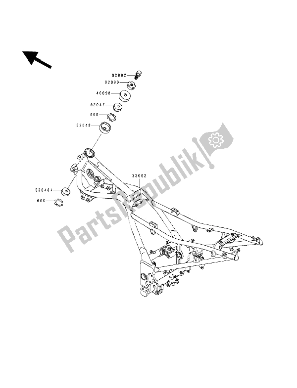 All parts for the Frame of the Kawasaki ZZ R 250 1994