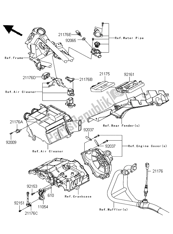 All parts for the Fuel Injection of the Kawasaki Ninja 250R 2009