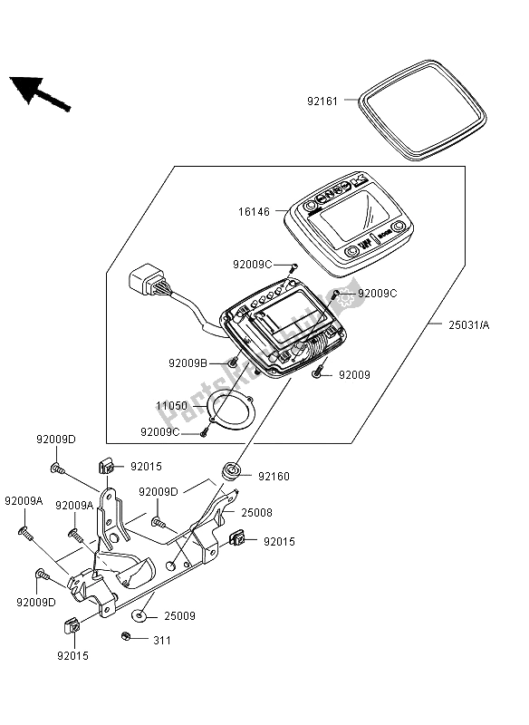 All parts for the Meter of the Kawasaki KVF 650 4X4 2006