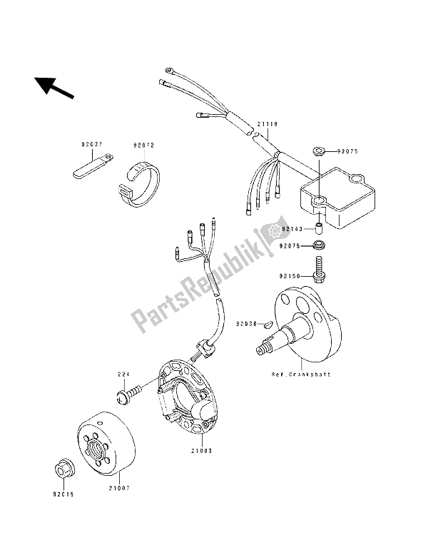 All parts for the Generator of the Kawasaki KX 80 SW LW 1994