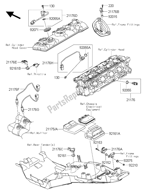 All parts for the Fuel Injection of the Kawasaki 1400 GTR ABS 2016