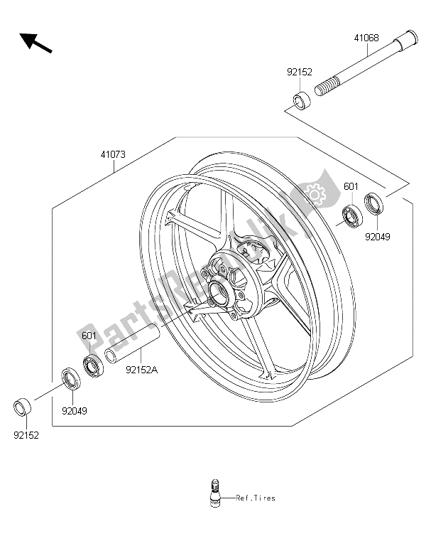 Todas las partes para Buje Delantero de Kawasaki ER 6F ABS 650 2015