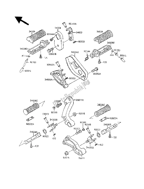 Toutes les pièces pour le étape du Kawasaki VN 15 SE 1500 1988