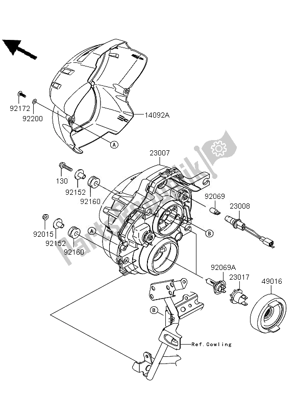 Todas las partes para Faro de Kawasaki Versys 650 2011