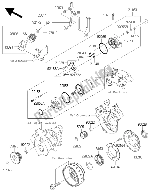 Todas las partes para Motor De Arranque de Kawasaki KLX 250 2015