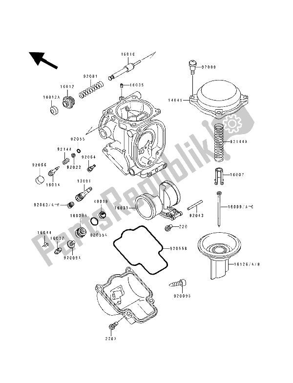 Todas las partes para Partes Del Carburador de Kawasaki ZXR 750 1992