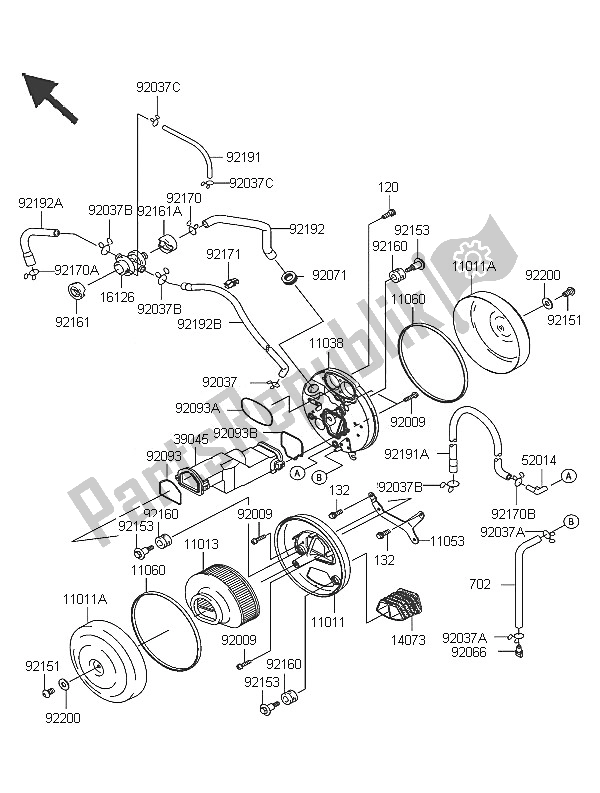 All parts for the Air Cleaner of the Kawasaki VN 1600 Classic 2005