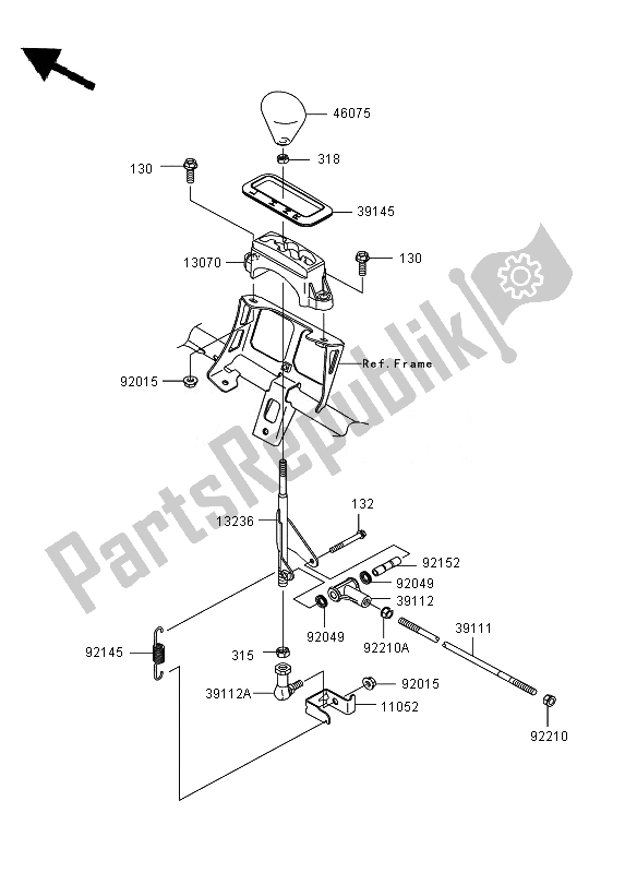 All parts for the Control of the Kawasaki KVF 750 4X4 2010