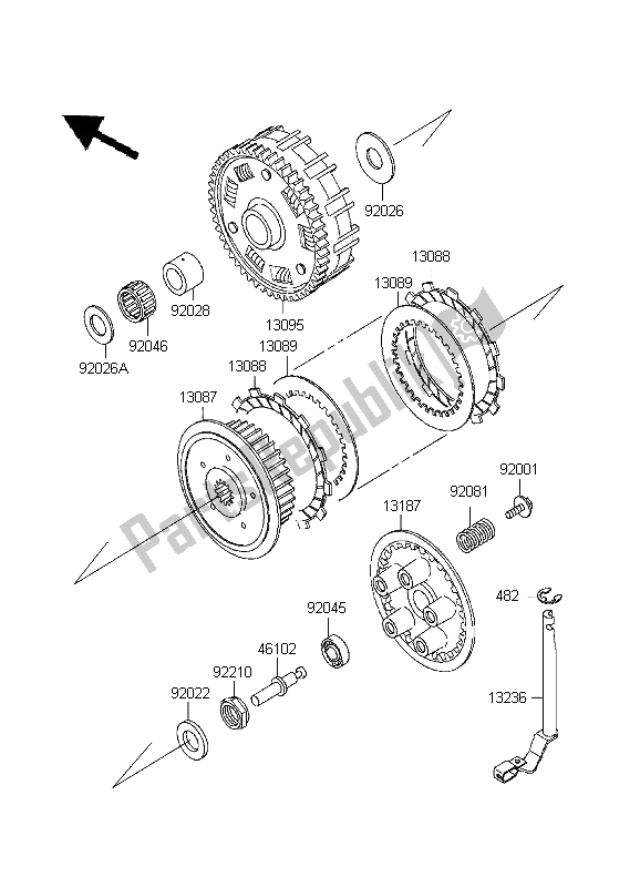 All parts for the Clutch of the Kawasaki VN 800 1999