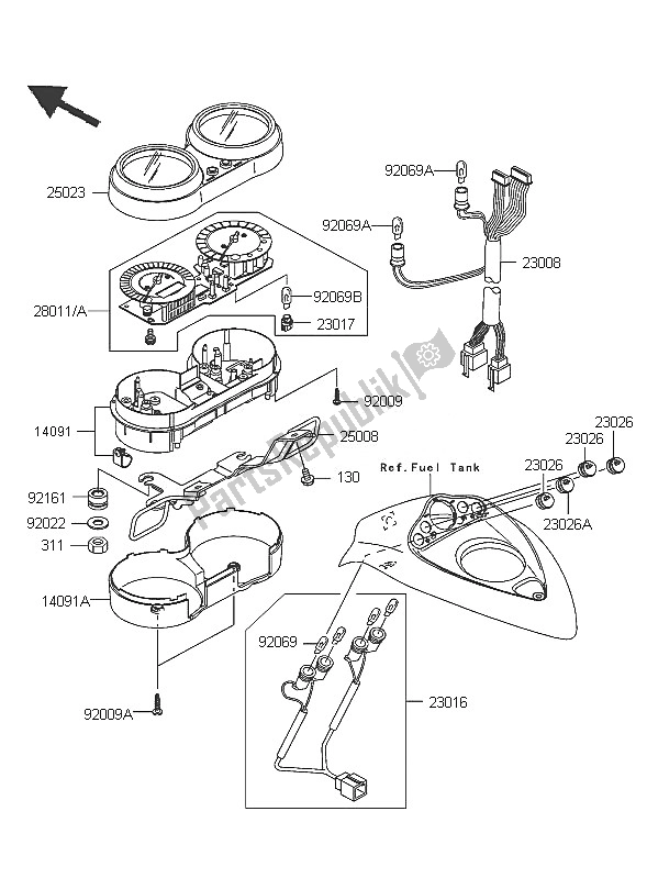 All parts for the Meter of the Kawasaki VN 1600 Mean Streak 2005