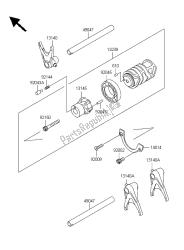 tambour de changement de vitesse et fourchette de changement de vitesse