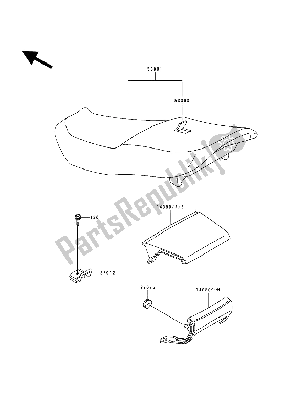 All parts for the Seat of the Kawasaki ZZ R 600 1993