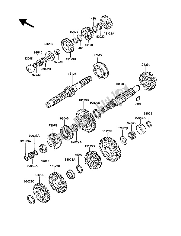 All parts for the Transmission of the Kawasaki 1000 GTR 1986