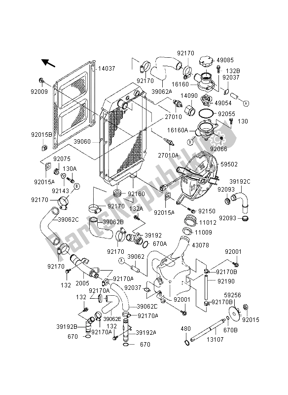 All parts for the Radiator of the Kawasaki VN 800 1995