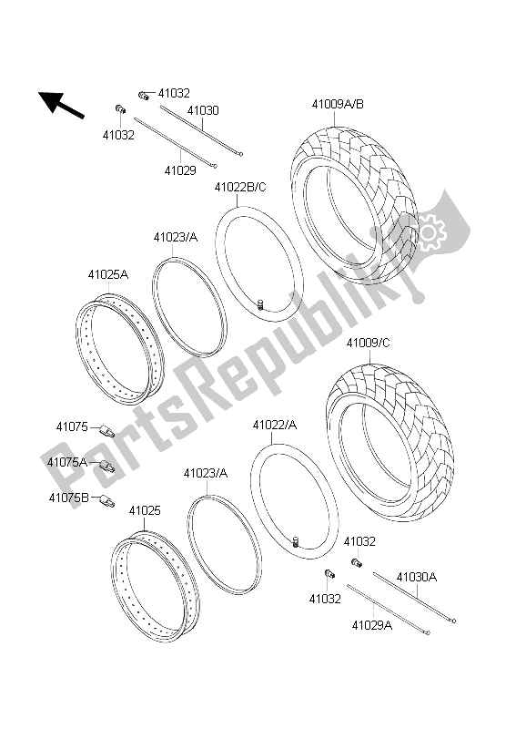 Toutes les pièces pour le Pneus du Kawasaki VN 800 Classic 2004