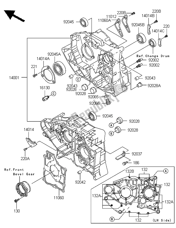 Toutes les pièces pour le Carter du Kawasaki KLF 300 2006