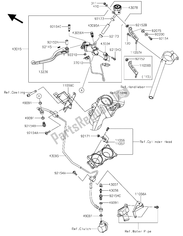 Todas las partes para Cilindro Maestro Del Embrague de Kawasaki Ninja H2 1000 2015