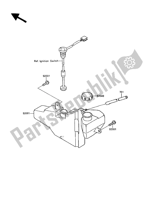 Tutte le parti per il Serbatoio Dell'olio del Kawasaki KR 1 250 1989