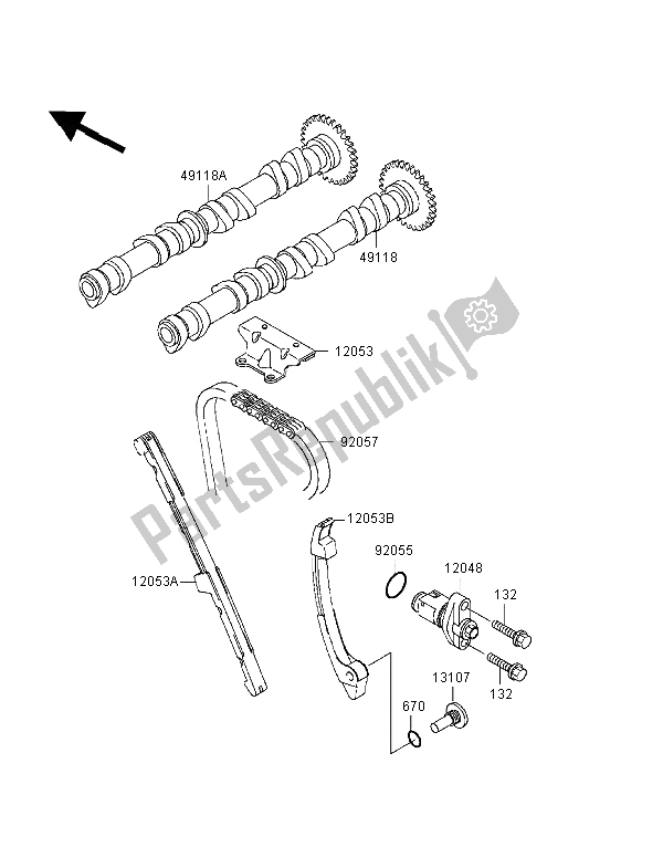 Todas las partes para árbol De Levas Y Tensor de Kawasaki Ninja ZX 6R 600 1998