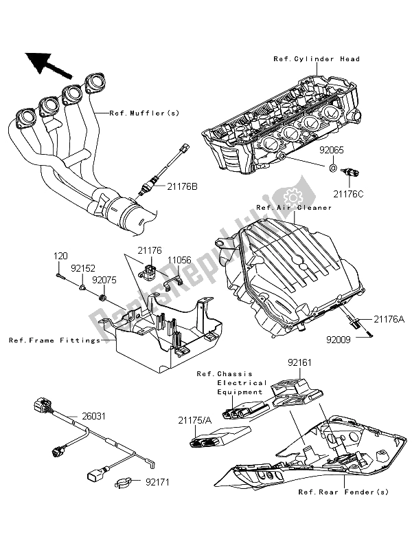 All parts for the Fuel Injection of the Kawasaki Z 1000 SX 2011