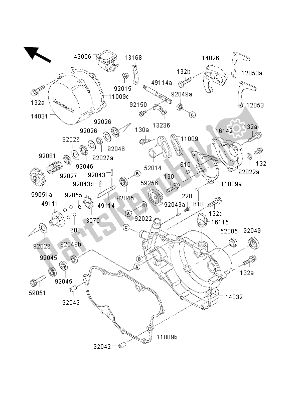 Wszystkie części do Pokrywa Silnika Kawasaki KX 500 2000